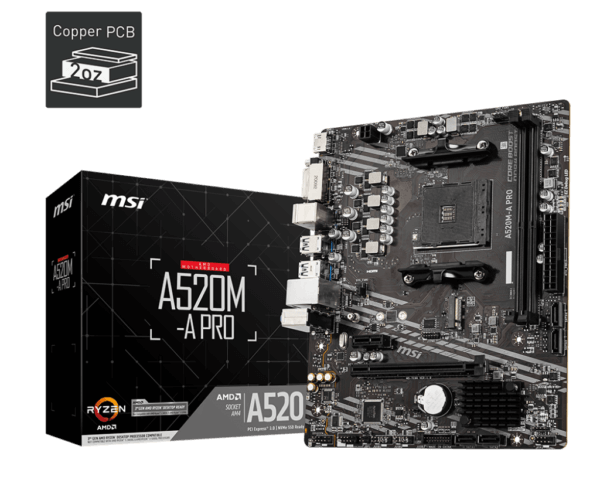 MSI A520M-A PRO MOTHERBOARD