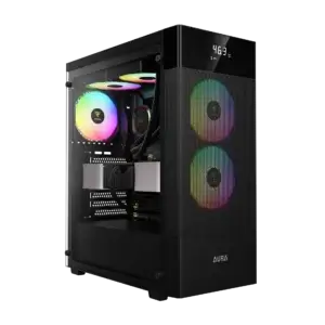 Gamdias Aura GC5 Elite With Digital Display ARGB Mid-Tower Case Black